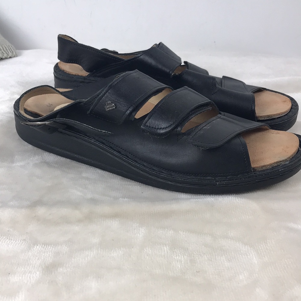 Finn Comfort Black Leather Sandals